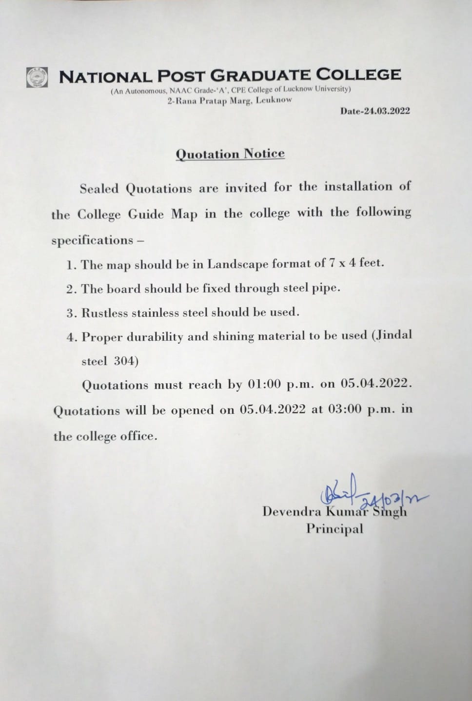 Installation of College Guide Map